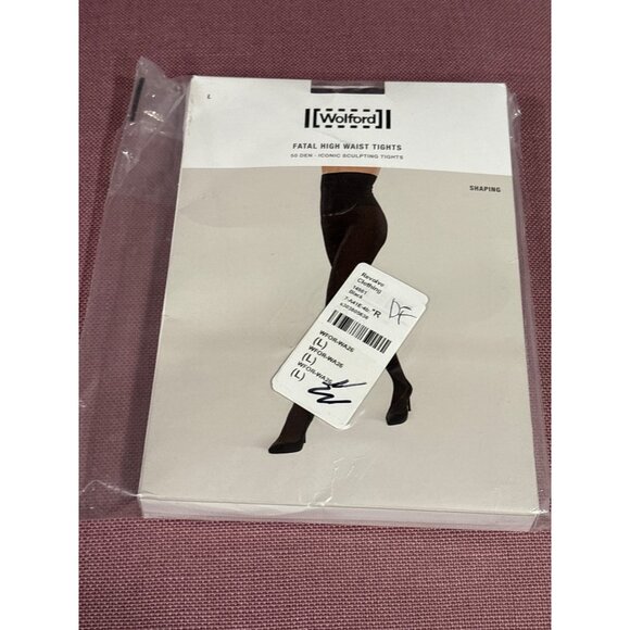 Wolford Fatal High Waist Tights in Black Large New Womens Shapewear Nylons - Picture 7 of 12